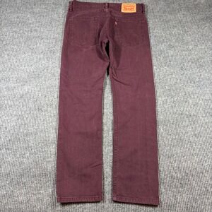 Levis 513 Slim Straight Jeans Mens 32x30 Maroon Burgundy Red 08513-0368